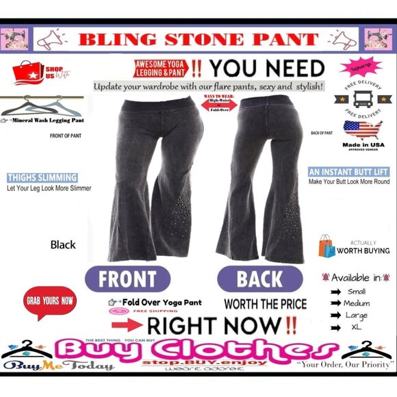 ✅BULLY Fold Over GEM STONE➕🆒 LEGGING PANT High Waist Mineral Wash 💸BUY NOW‼️🟢 - Picture 5 of 16